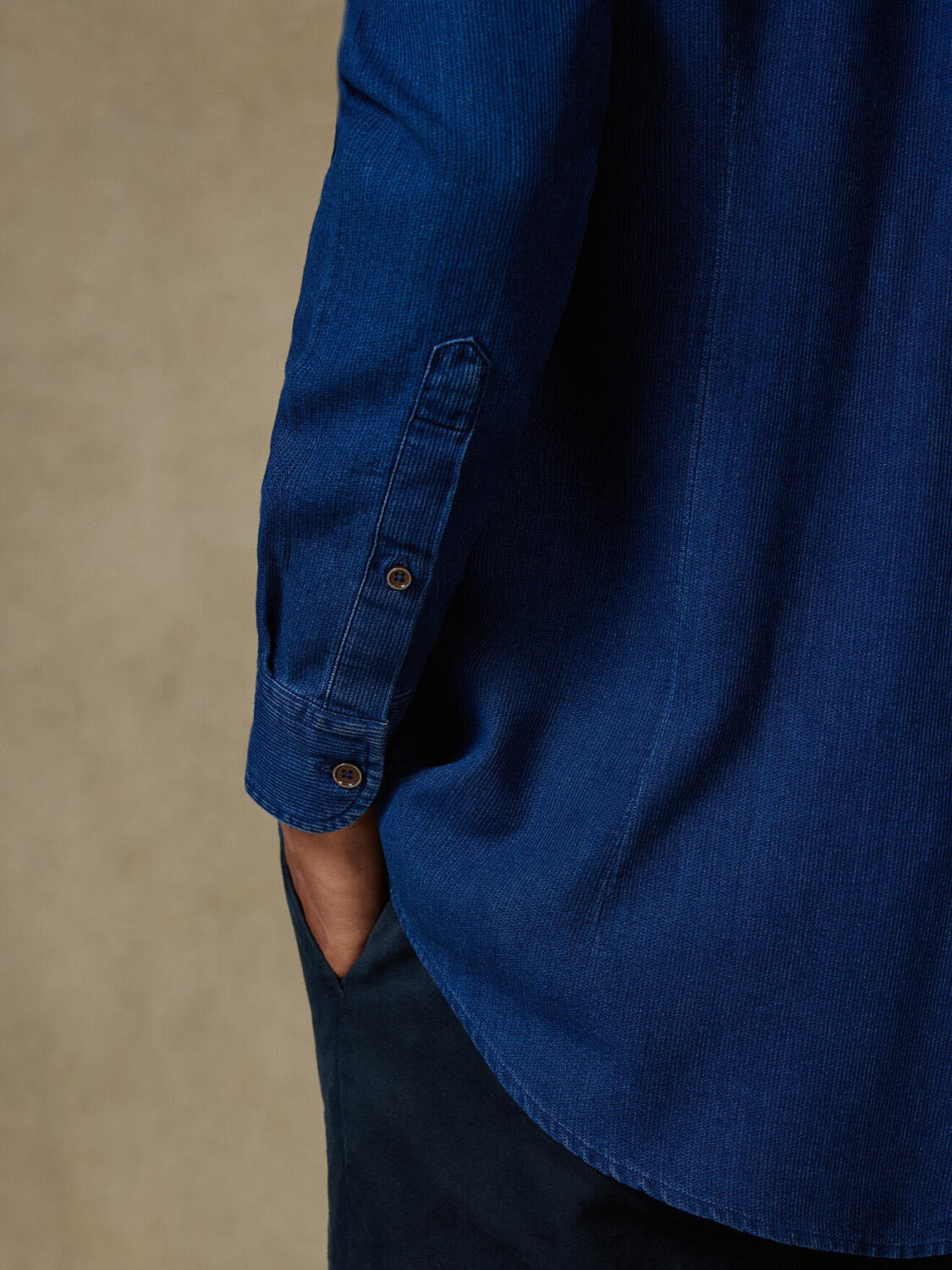 Cross indigo shirt - Button-down collar