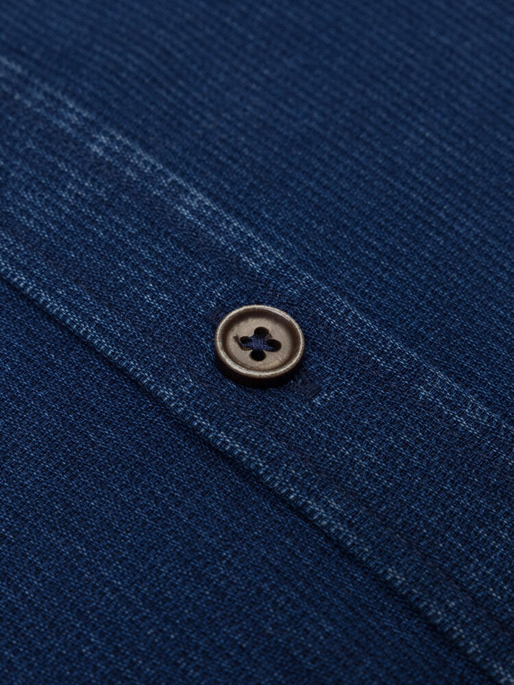 Cross indigo shirt - Button-down collar
