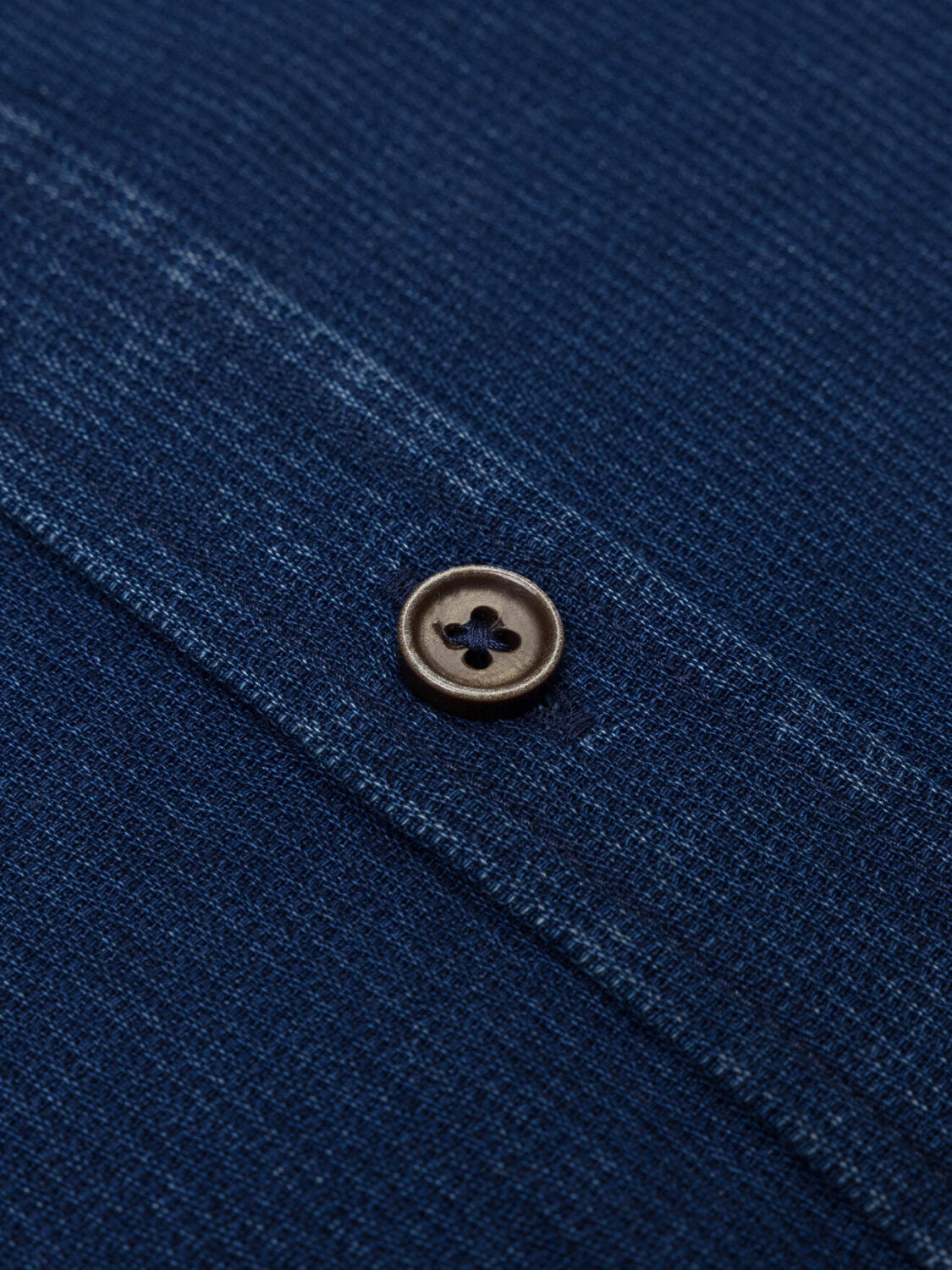Cross indigo shirt - Button-down collar