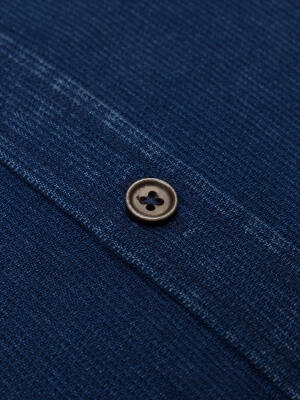 Cross indigo shirt - Button-down collar