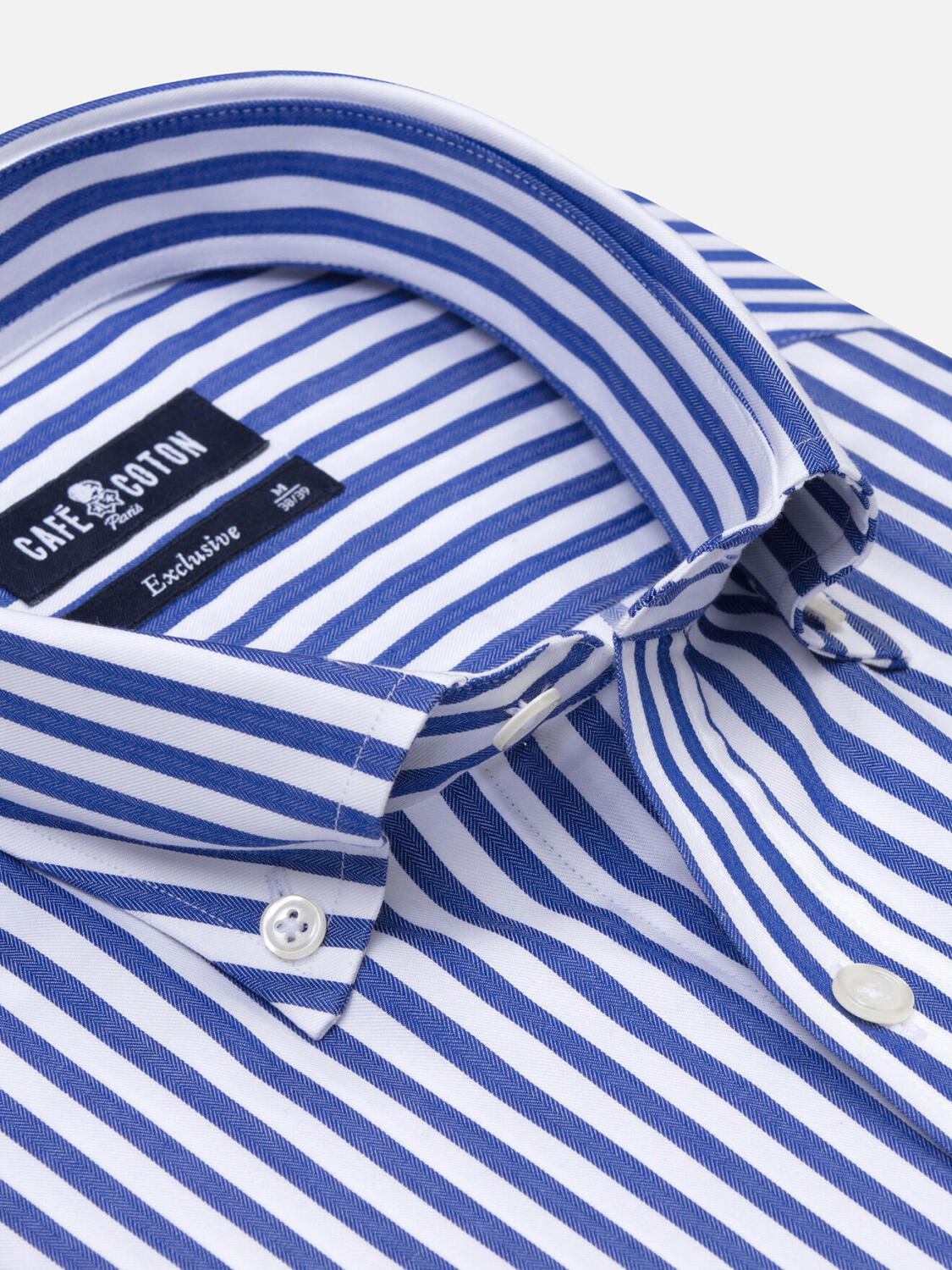 Dale Navy Streifenhemd - Button down Kragen