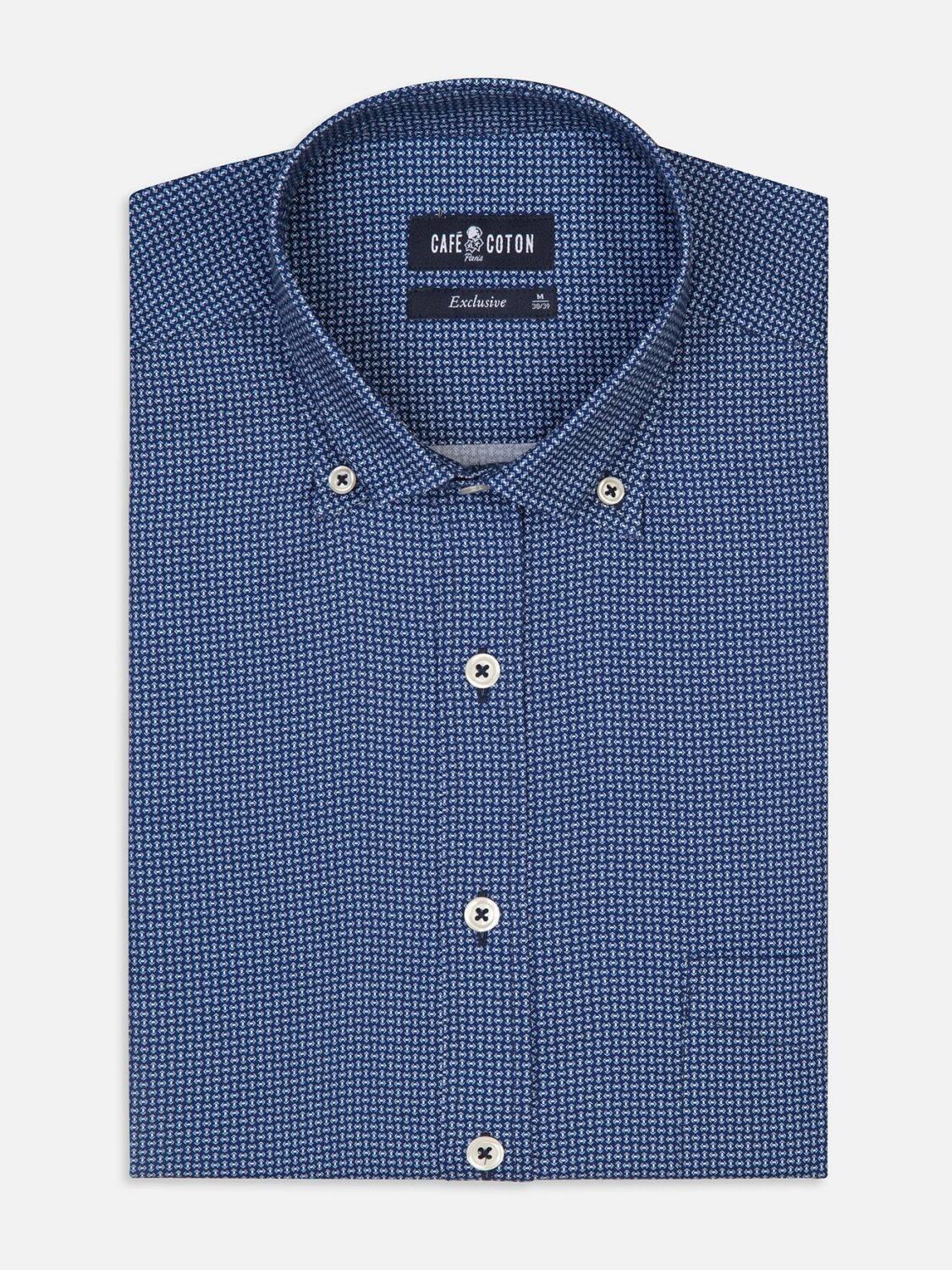 Dan shirt with printed pattern - Button-down collar