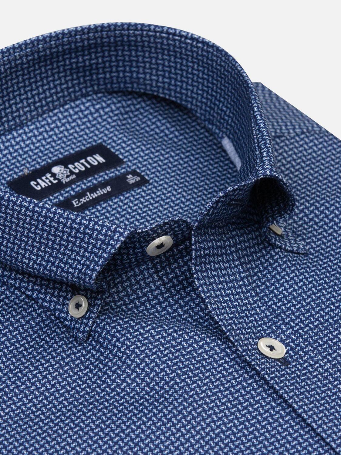 Dan shirt with printed pattern - Button-down collar