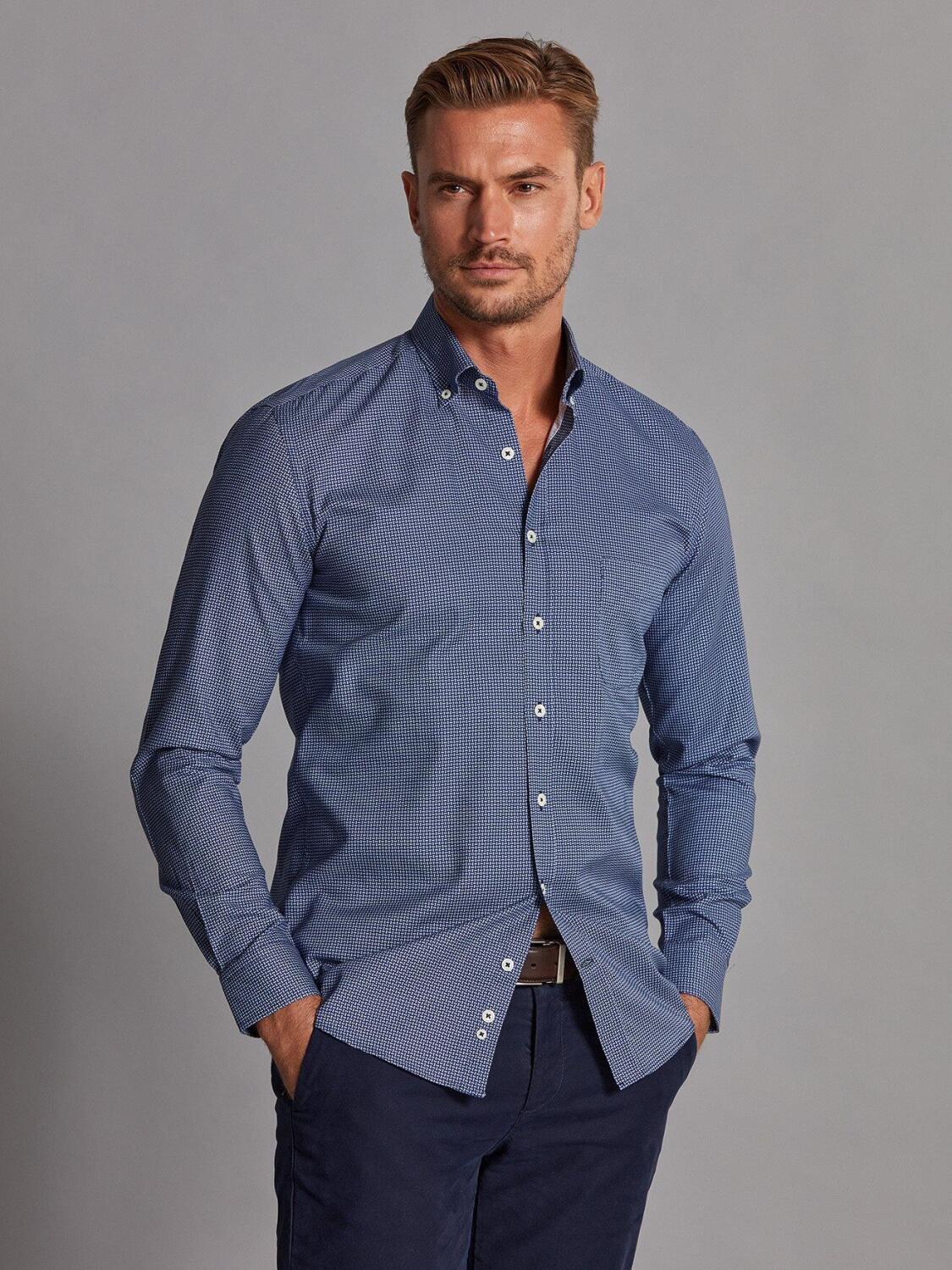 Dan shirt with printed pattern - Button-down collar