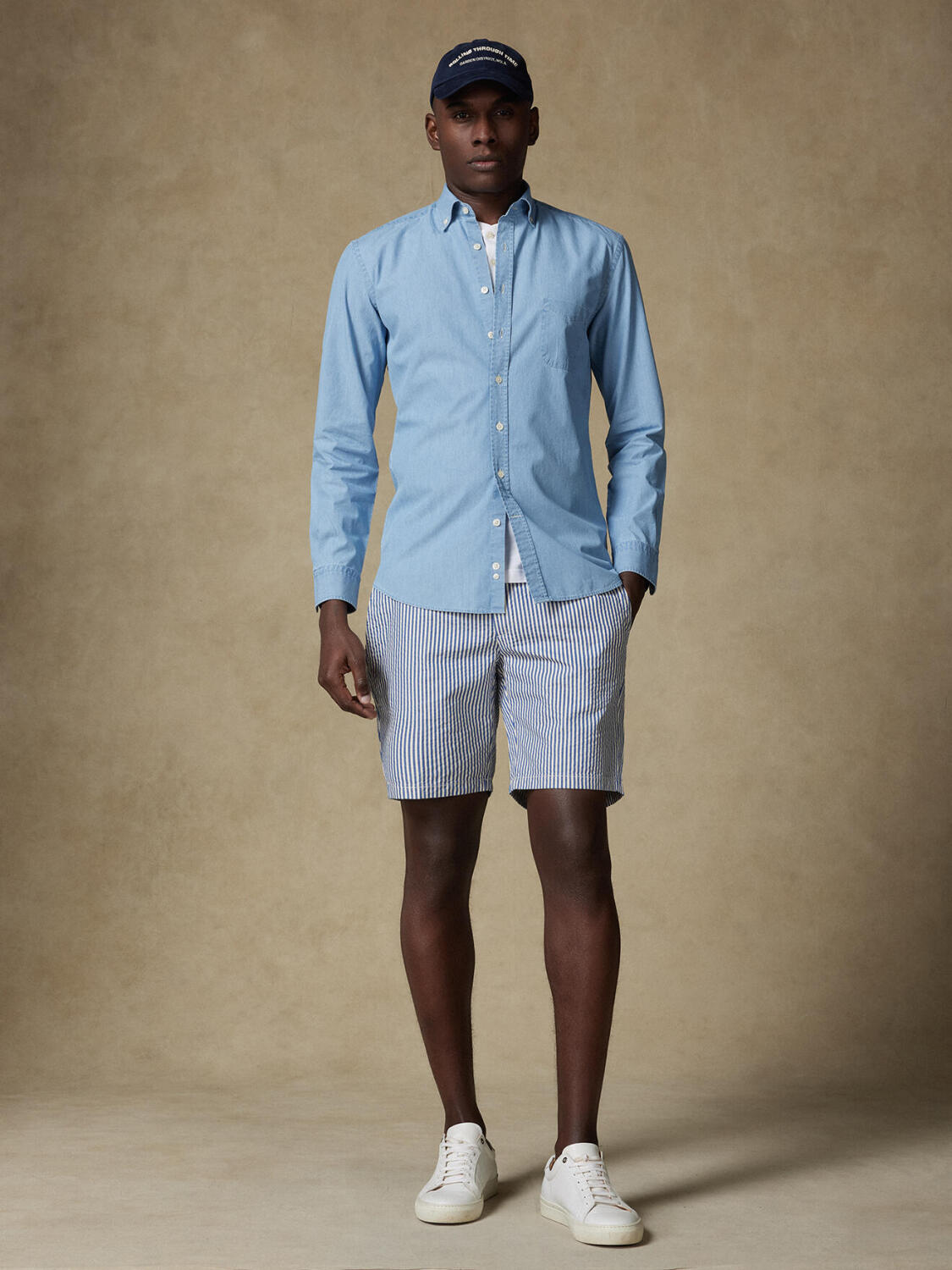 Chemise Dane en denim ciel  - Col Boutonné