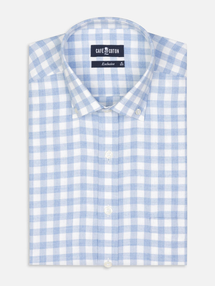 Danny Sky Check Flannel Shirt  - Button down collar