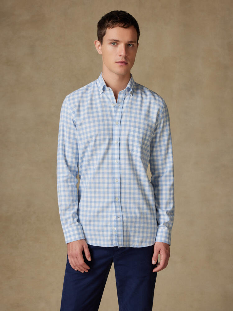 Danny Sky Check Flannel Shirt  - Button down collar