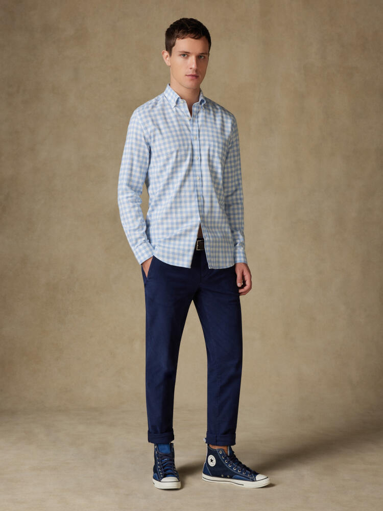 Danny Sky Check Flannel Shirt  - Button down collar