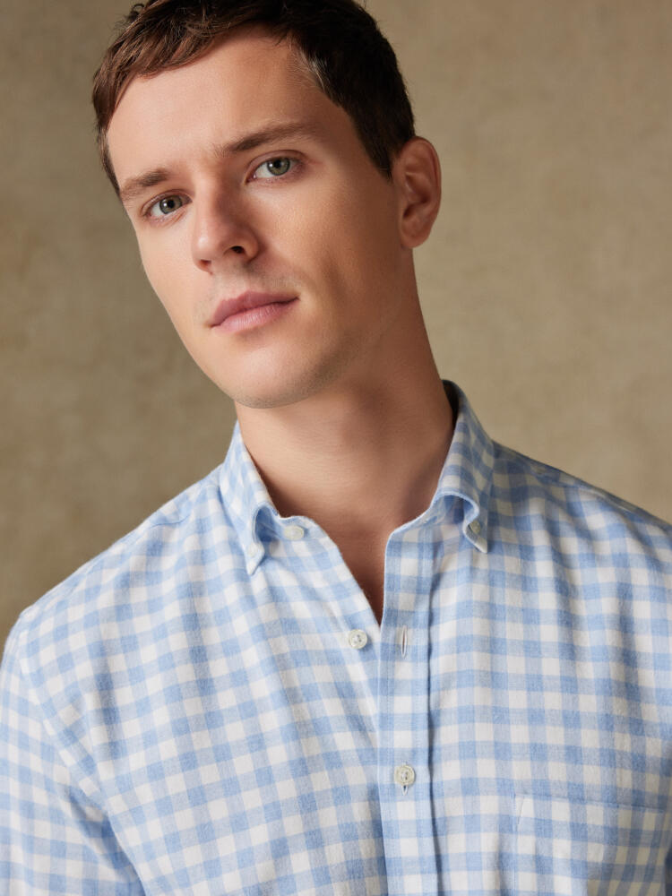 Danny Sky Check Flannel Shirt  - Button down collar