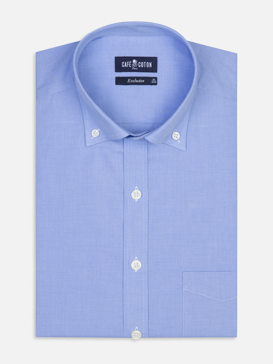 Daria hemelsblauw poplin overhemd - Button-down kraag