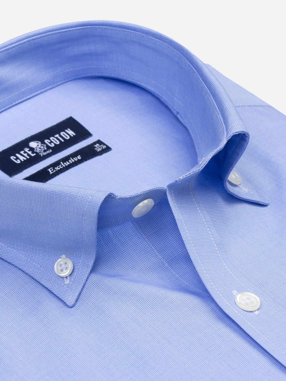 Daria hemelsblauw poplin overhemd - Button-down kraag