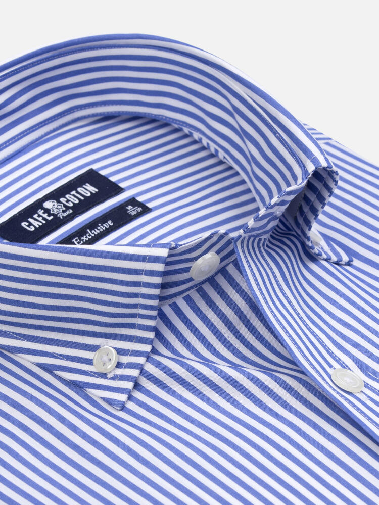 Camicia Davin a righe blu - Collo button-down