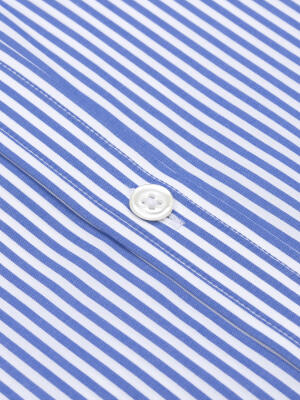 Davin Blue Striped Shirt - Button-Down Collar