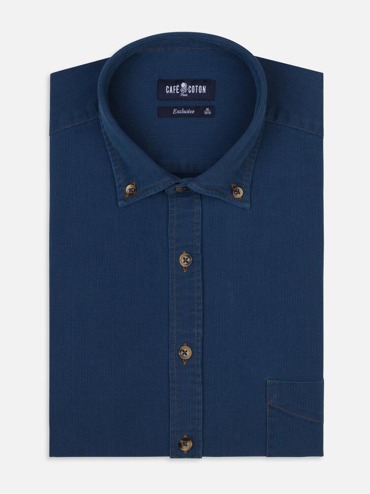 Dee piqué denim shirt - Button-down collar