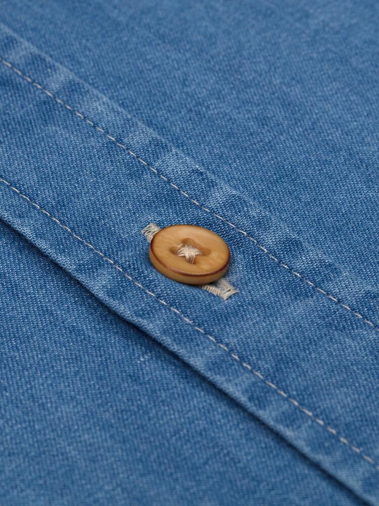 Chemise en denim clair - Col Boutonné