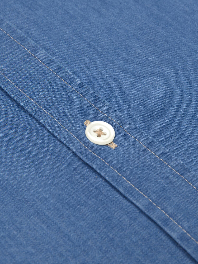 Denim Hemd himmelblau   - Button down Kragen