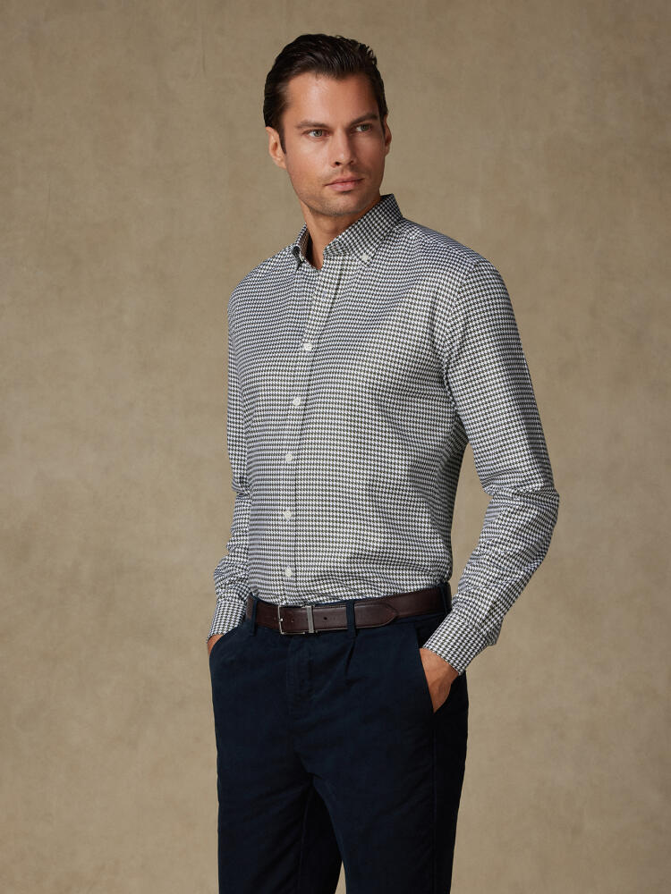 Camicia Dirk in twill kaki - Con bottoni