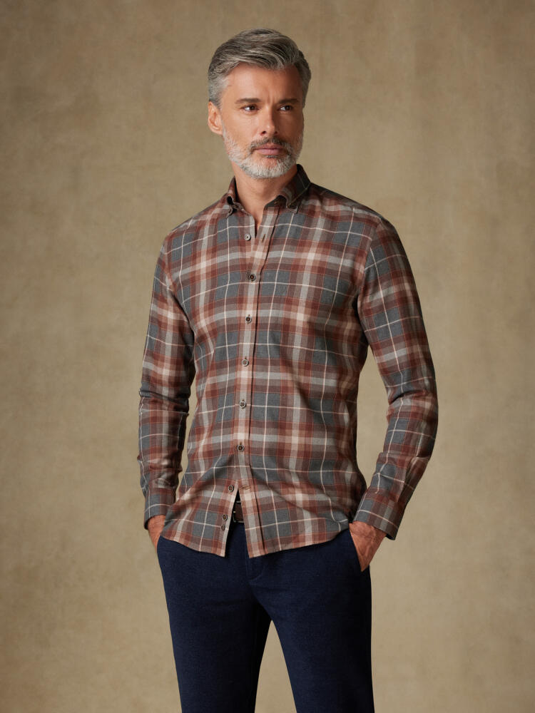 Don Grey Tartan Shirt - Button down collar