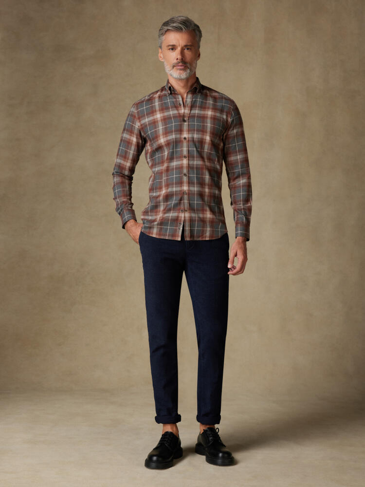 Don Grey Tartan Shirt - Button down collar