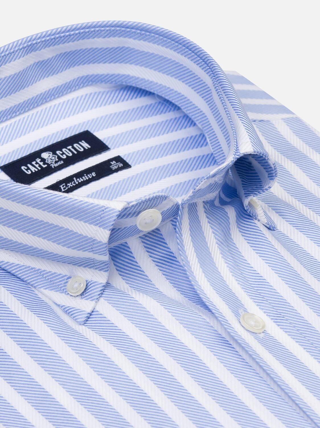 Don sky blue striped shirt - Button-down collar