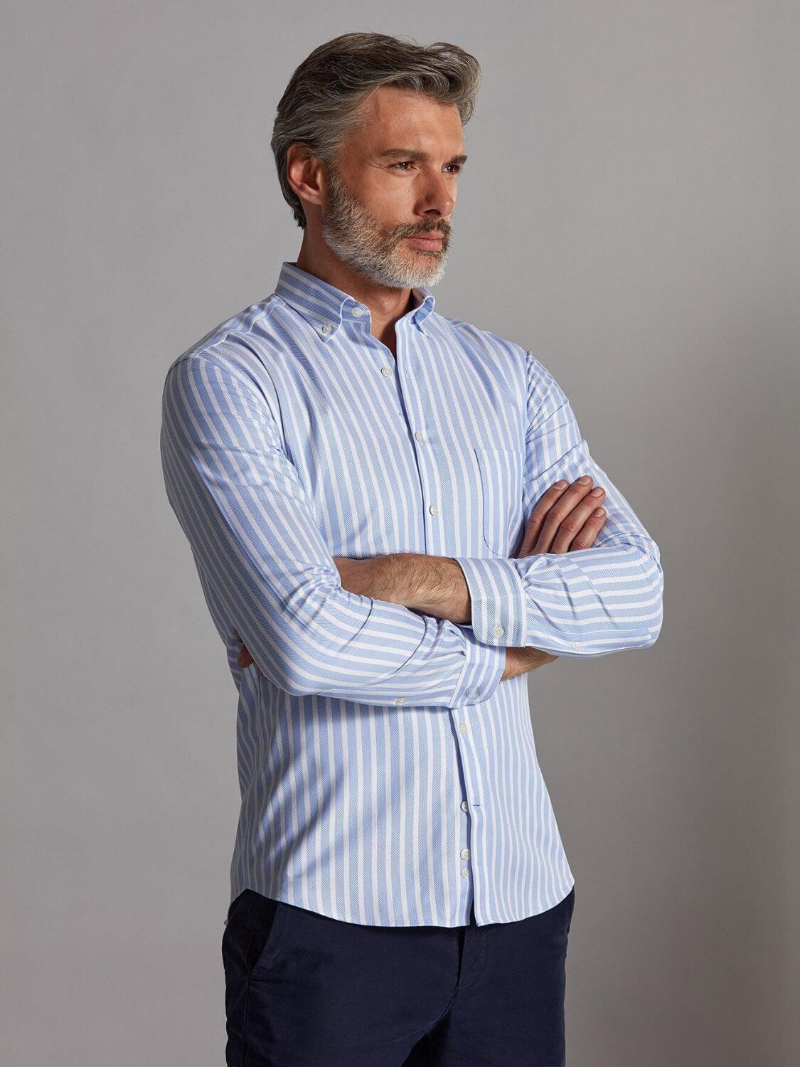 Don sky blue striped shirt - Button-down collar