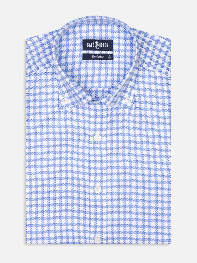 Camisa Doug a cuadros azul cielo - Con botones