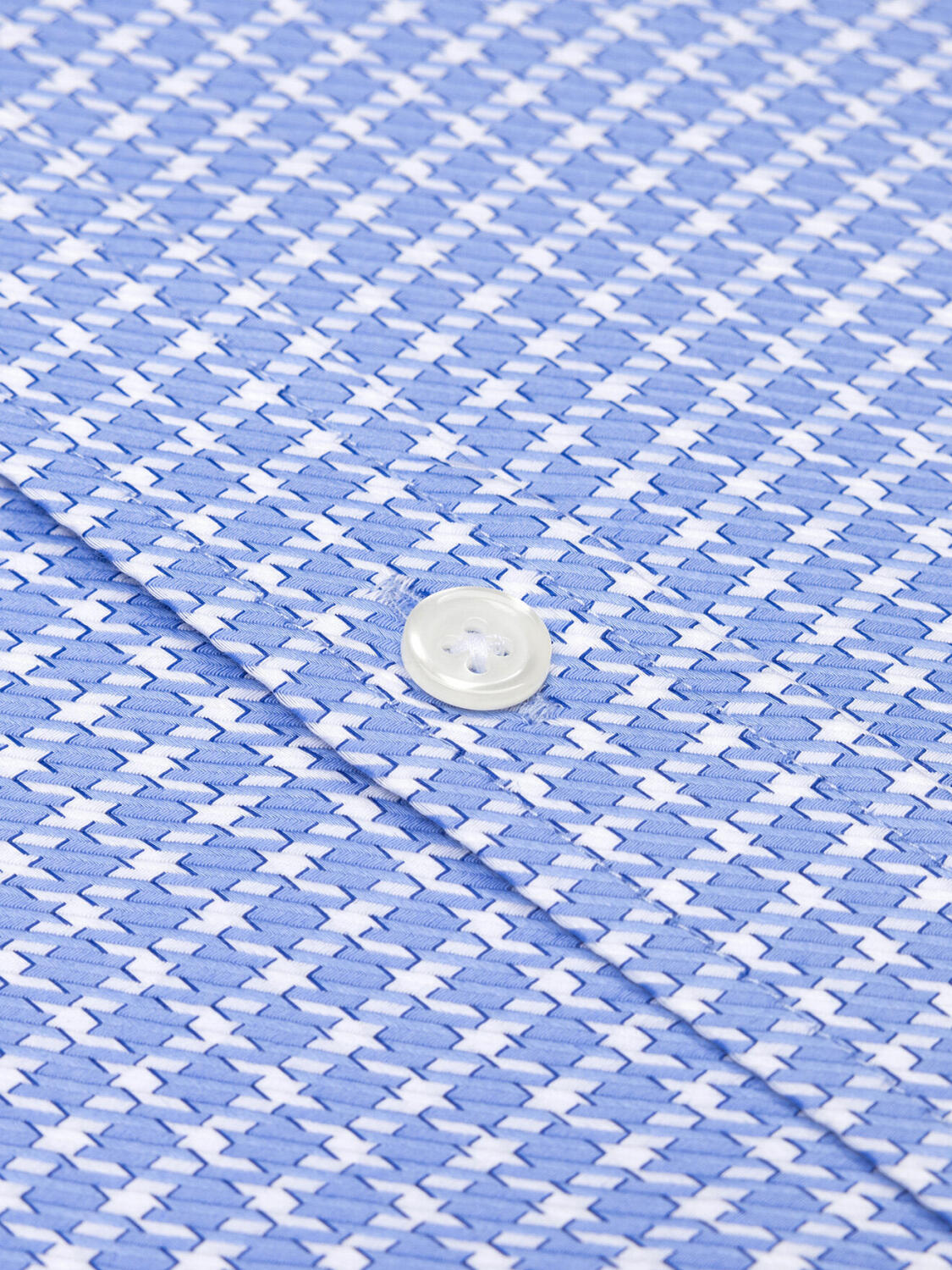 Chemise Eddy à carreaux ciel - Col Boutonné