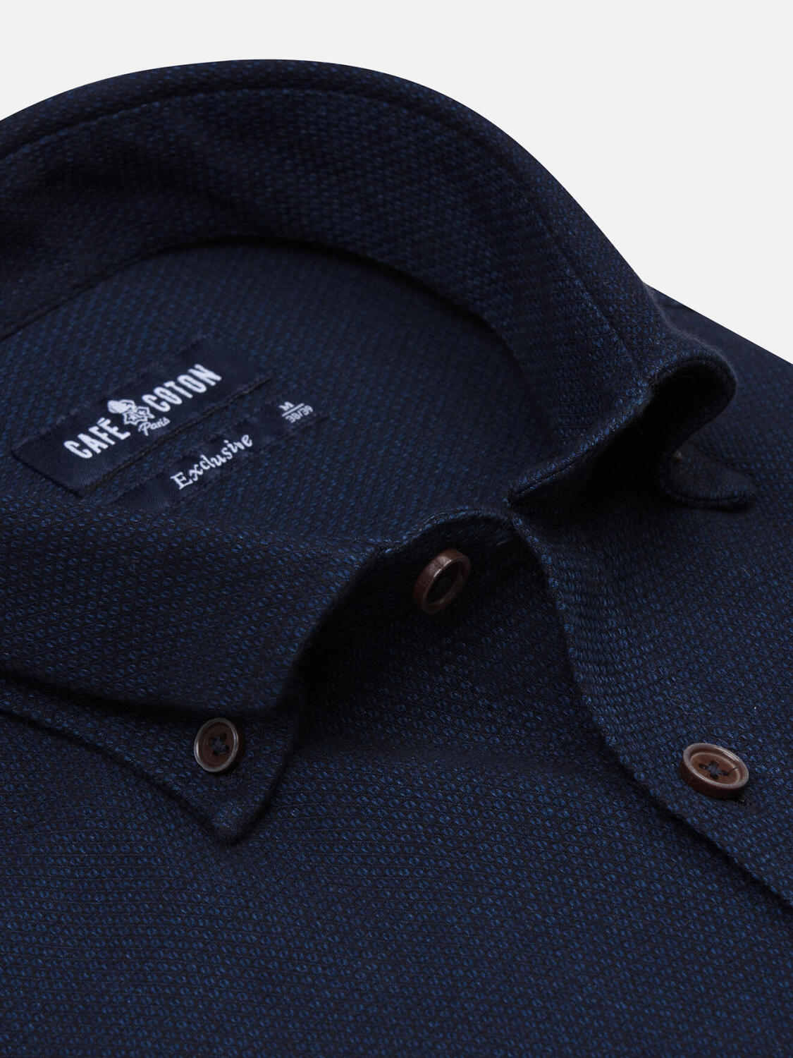 Eli indigo oxford Hemd - Button down Kragen