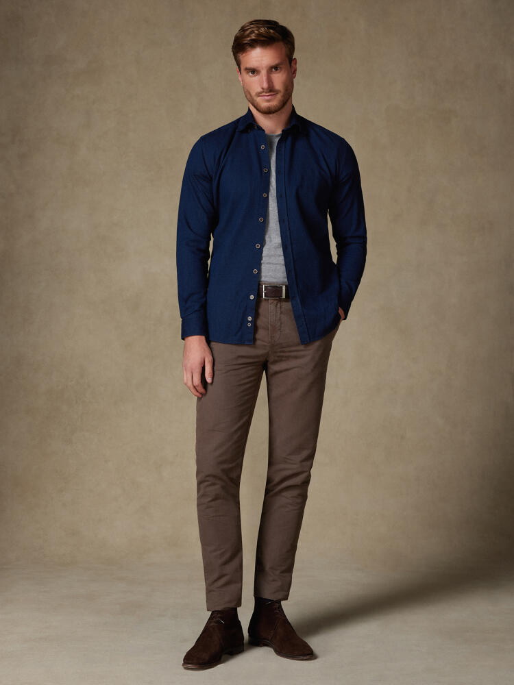 Chemise Eli en oxford indigo - Col Boutonné