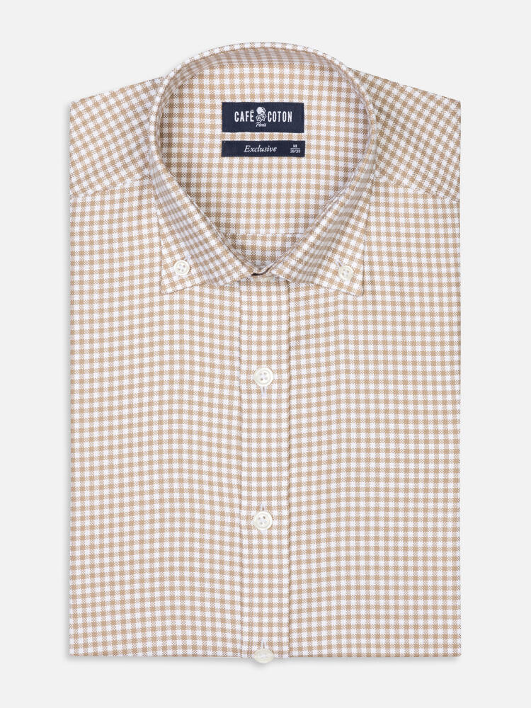 Elliott grau kariertes Hemd - Button down Kragen