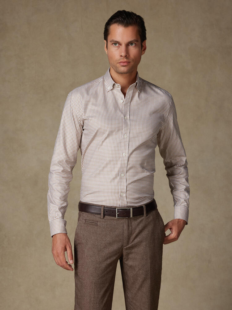 Elliott grau kariertes Hemd - Button down Kragen