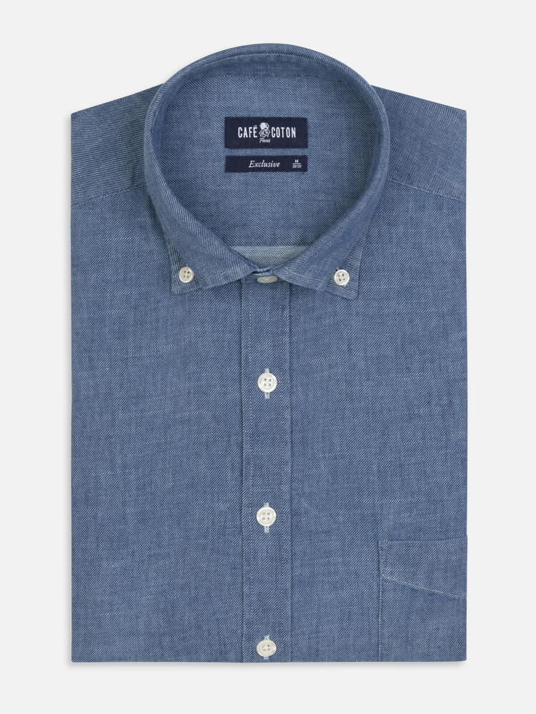 Chemise Erick indigo - Col Boutonné