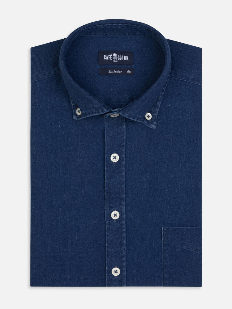 Chemise Erwin indigo - Col Boutonné