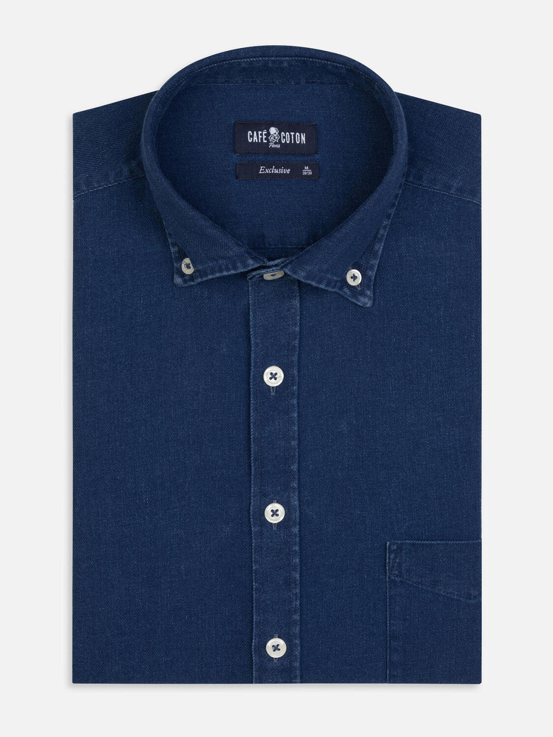 Erwin denim overhemd - Button-down kraag
