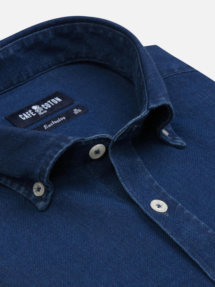 Chemise Erwin indigo - Col Boutonné