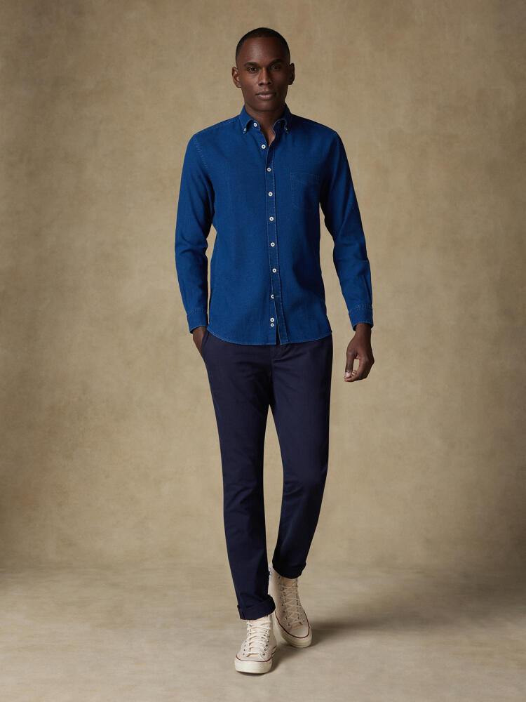 Chemise Erwin indigo - Col Boutonné