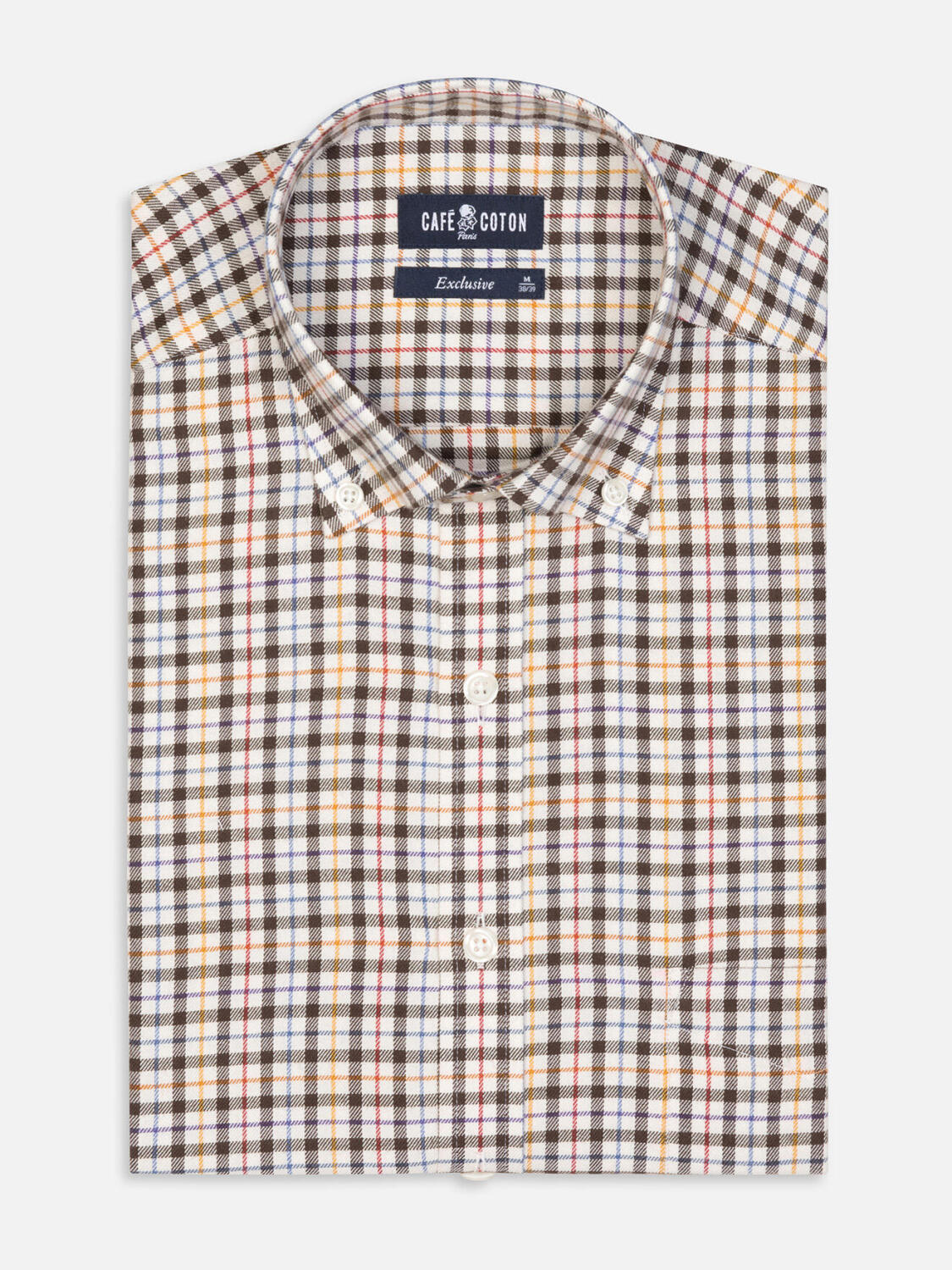 Overhemd Finch Bruin Ruit Flanel - Button-down kraag