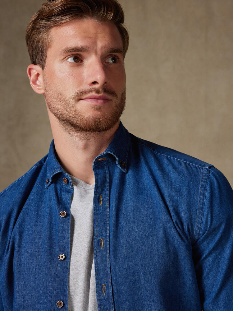 Gael Denim shirt - Buttoned down collar