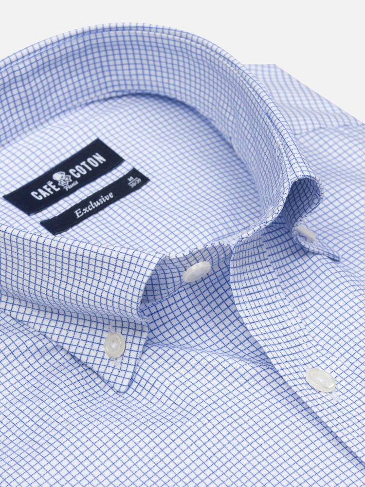 Gill Blue Check Shirt  - Button down collar