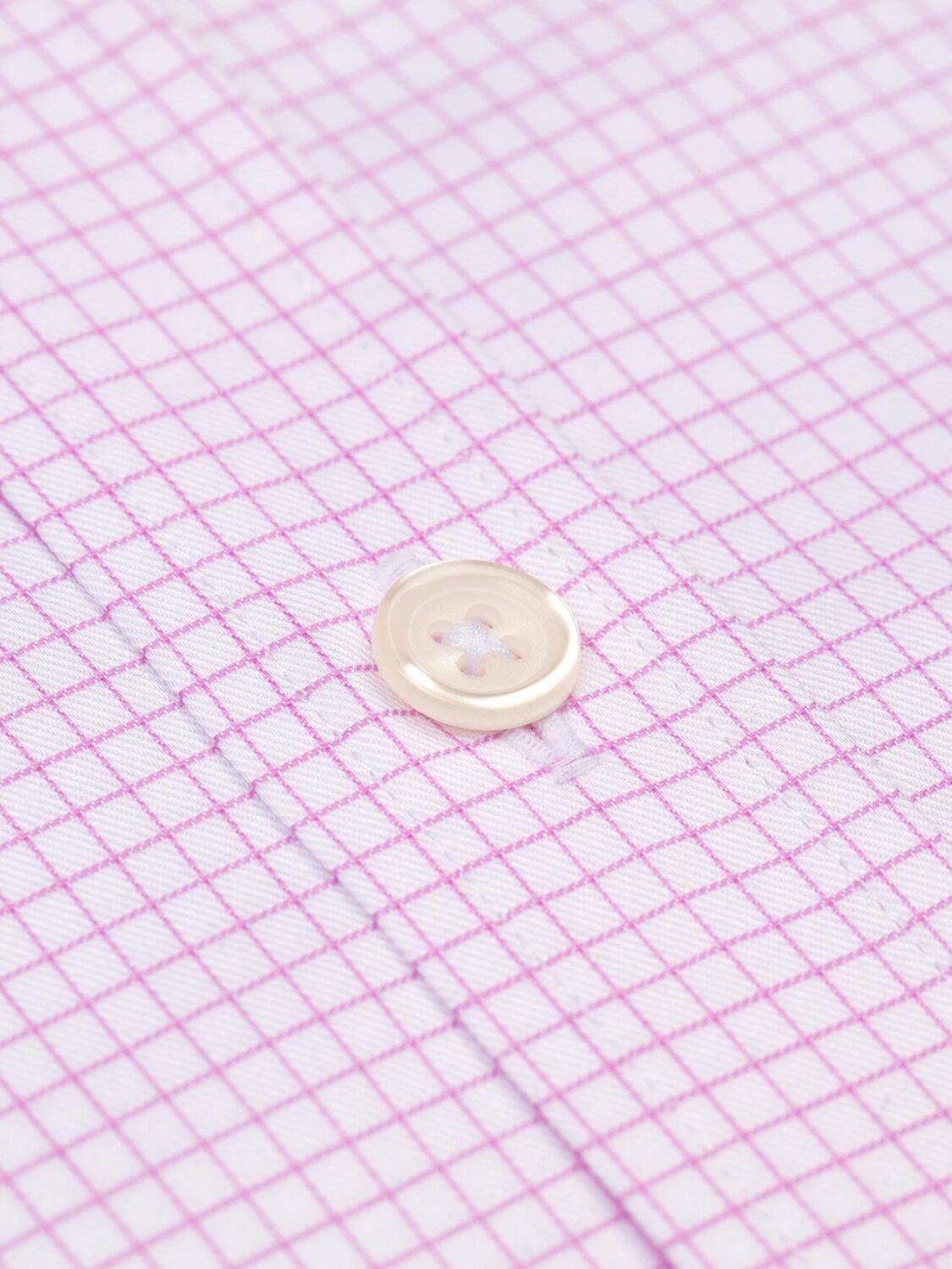 Chemise Gill &agrave; carreaux rose - Col Boutonn&eacute;