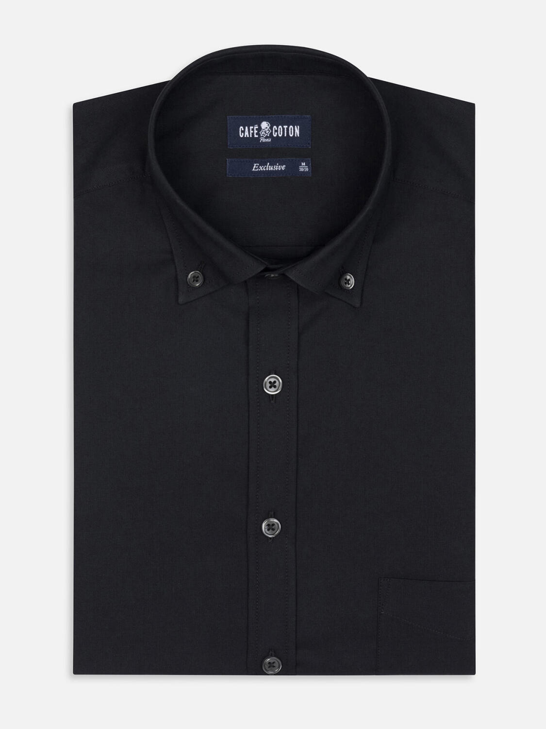 Chemise Gleeson noire - Col Boutonné