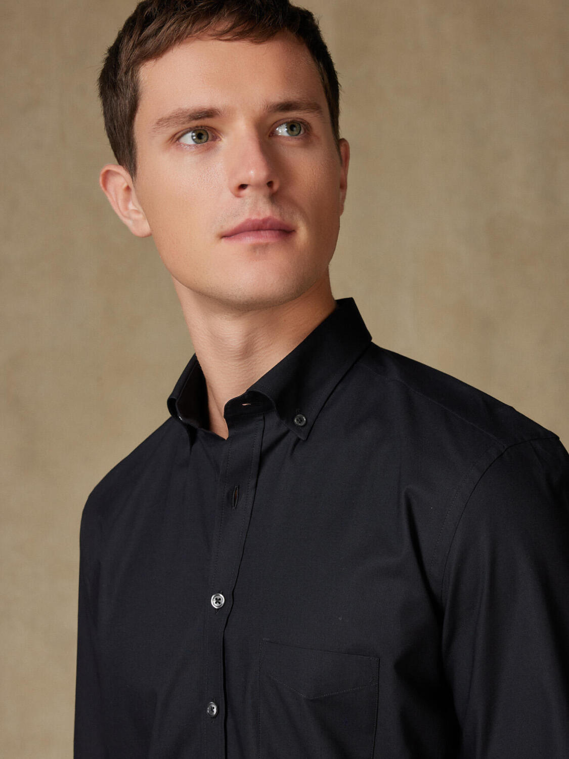 Chemise Gleeson noire - Col Boutonné
