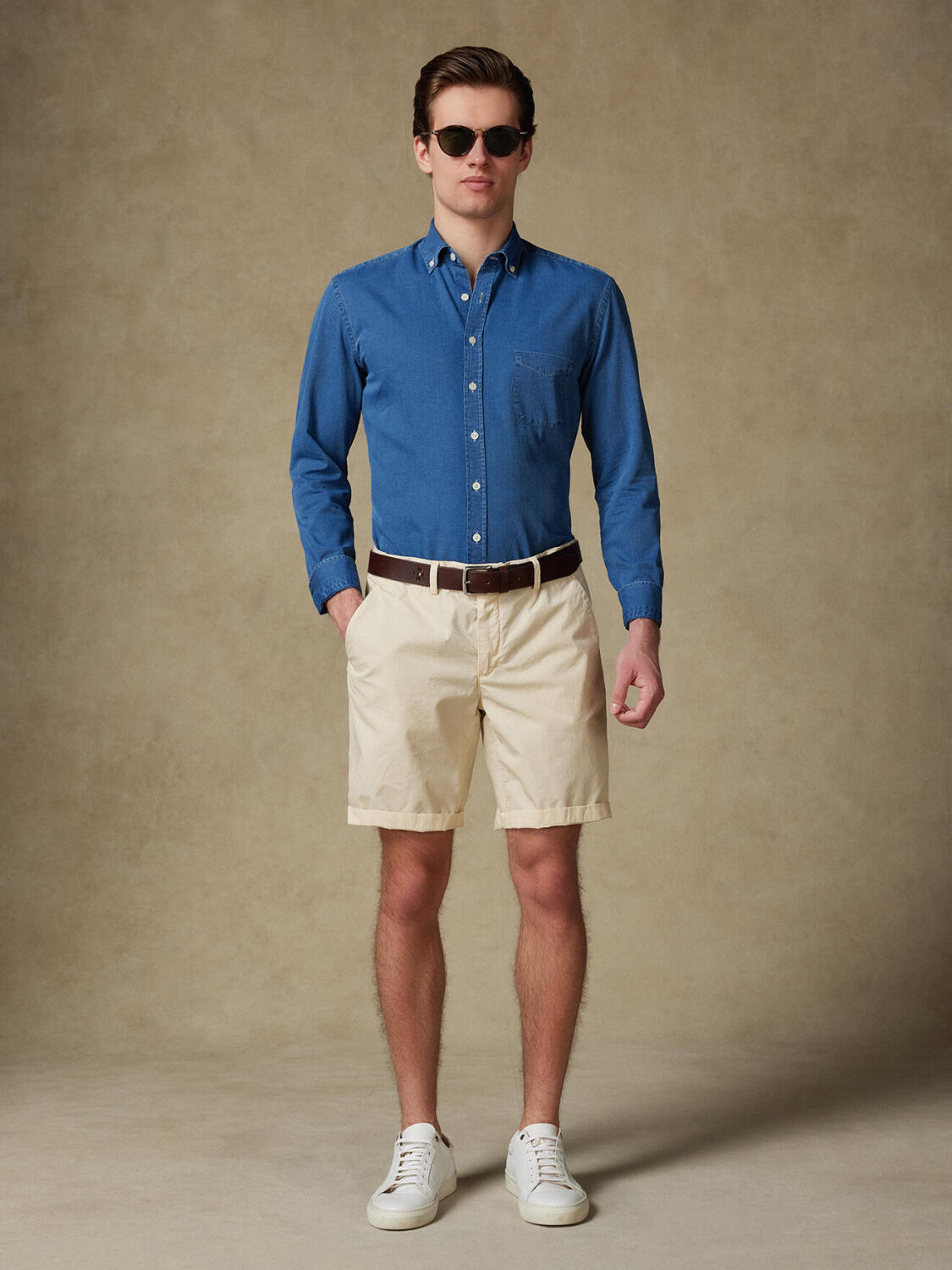 Overhemd Grab indigo - Button-down kraag