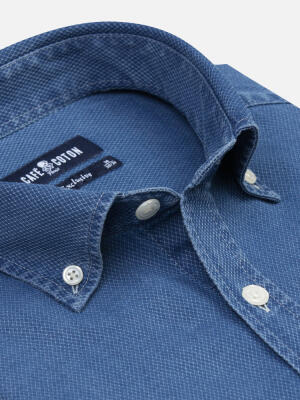 Grab shirt indigo   - Button down collar