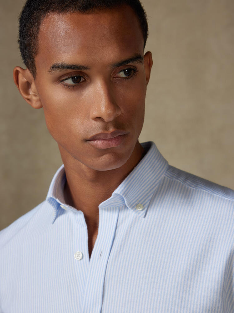 Grab sky brushed oxford shirt - Button-down collar