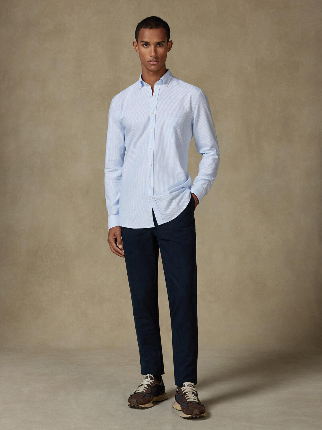 Grab sky brushed oxford shirt - Button-down collar