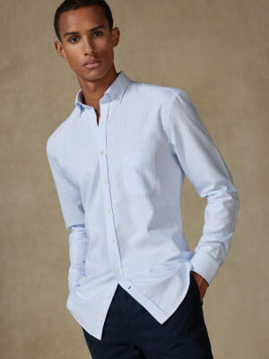 Grab sky brushed oxford shirt - Button-down collar