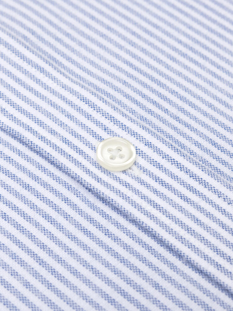 Grab blue brushed oxford shirt - Button-down collar