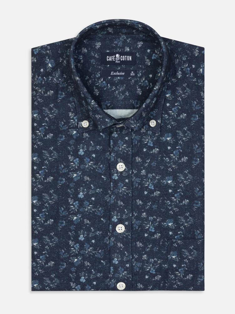 Hemd Graham mit Blumenmuster  - Buttondown Kragen