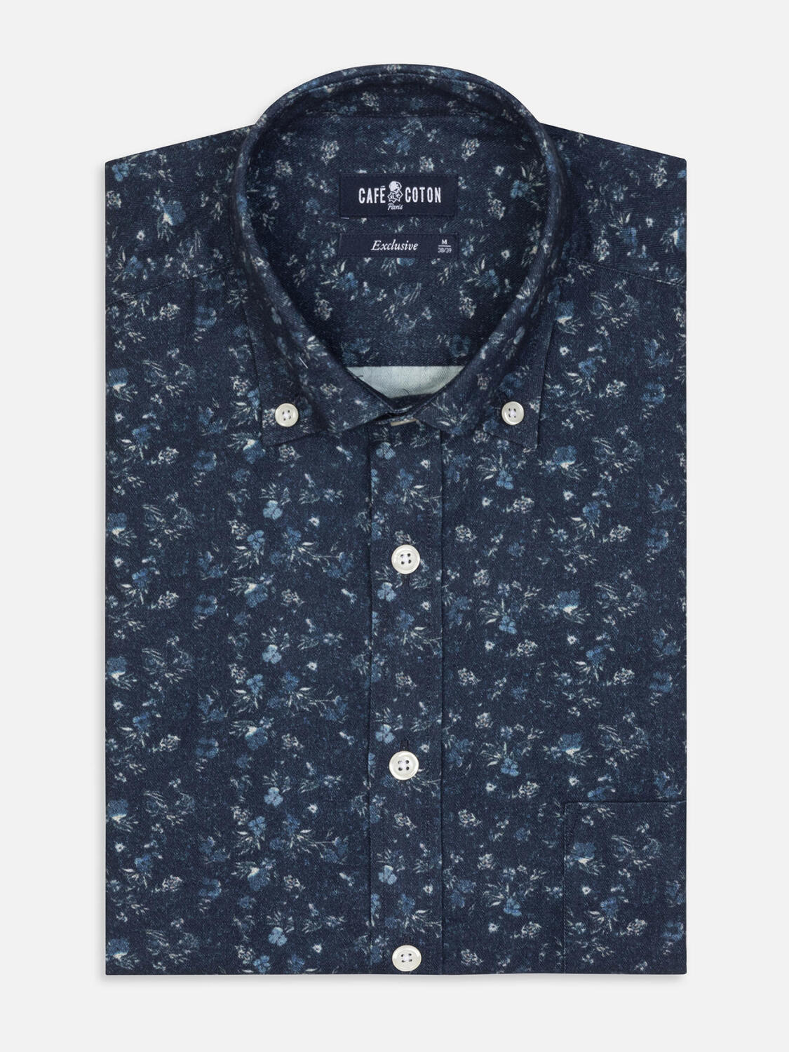 Hemd Graham mit Blumenmuster  - Buttondown Kragen